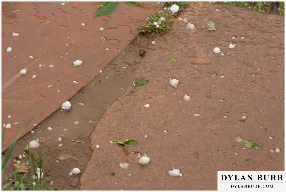 lyons farmette wedding ping pong sized hail on ground