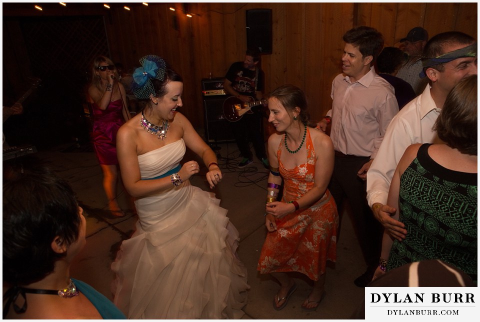 lyons farmette wedding bride dancing with friends