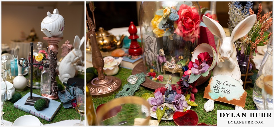 maroon bells wedding aspen colorado mountain wedding alice in wonderland theme crown table