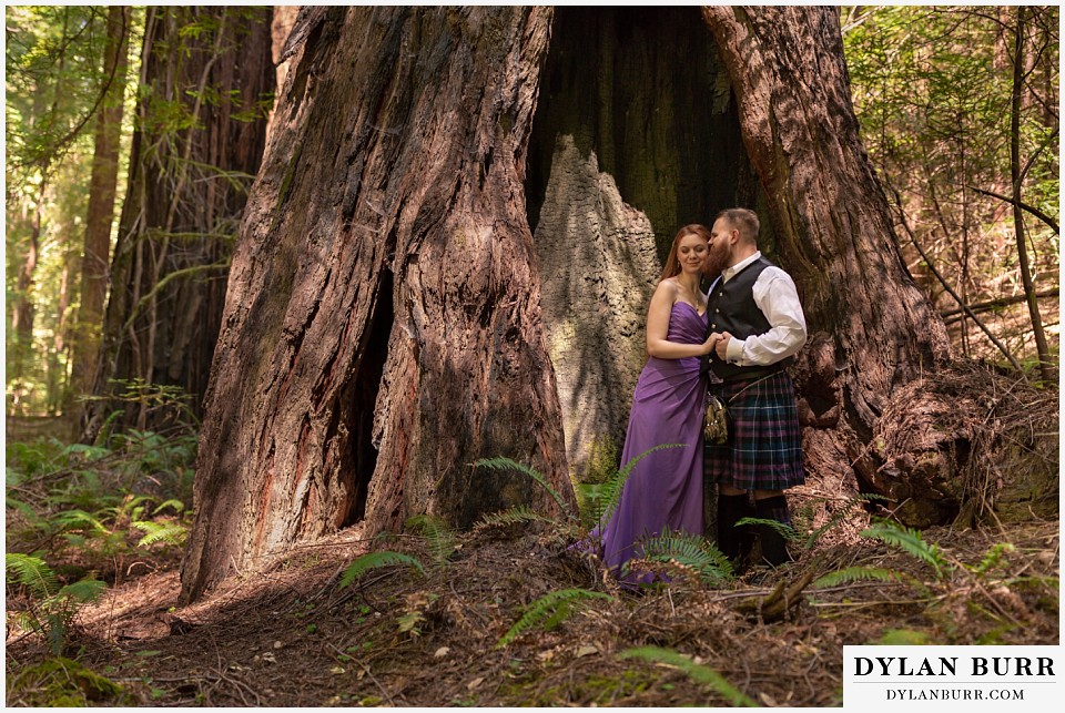 redwood forest wedding elopement avenue of the giants california maid of honor and best man together