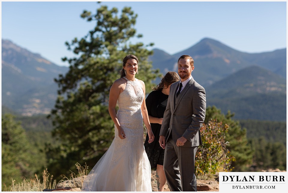 rocky mountain national park elopement wedding newlywed couple