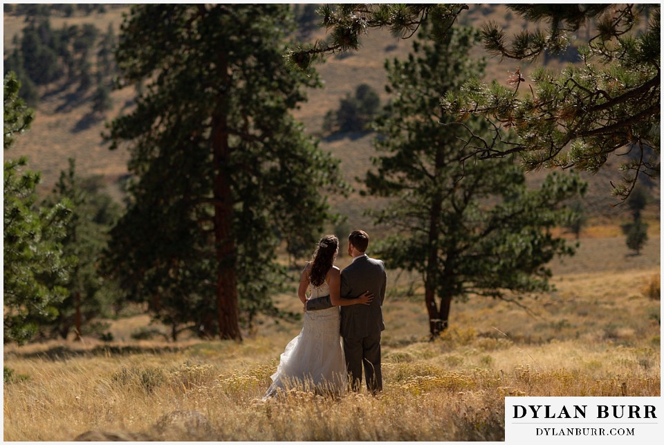 rocky mountain national park elopement wedding bride and groom together