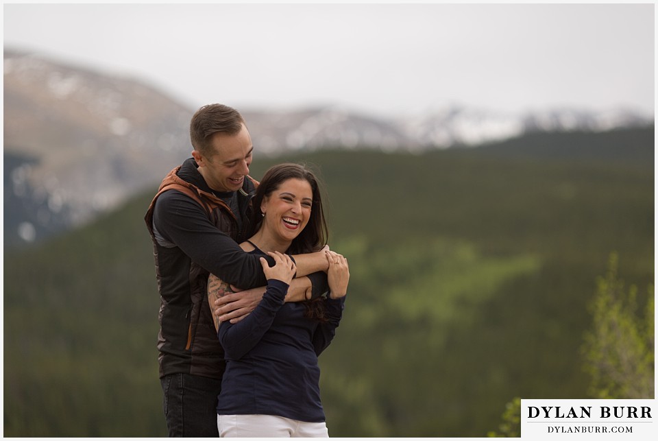 rocky mountain engagement session in colorado mountain peaks