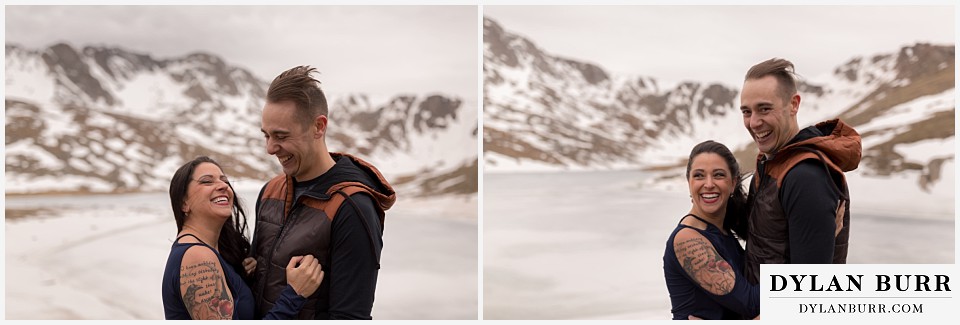 rocky mountain engagement session in colorado intolerable cold wind