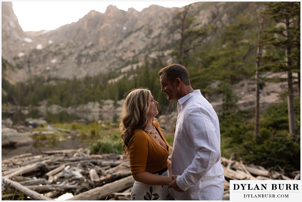 rocky mountain national park elopement wedding bride and groom in alpine mountains