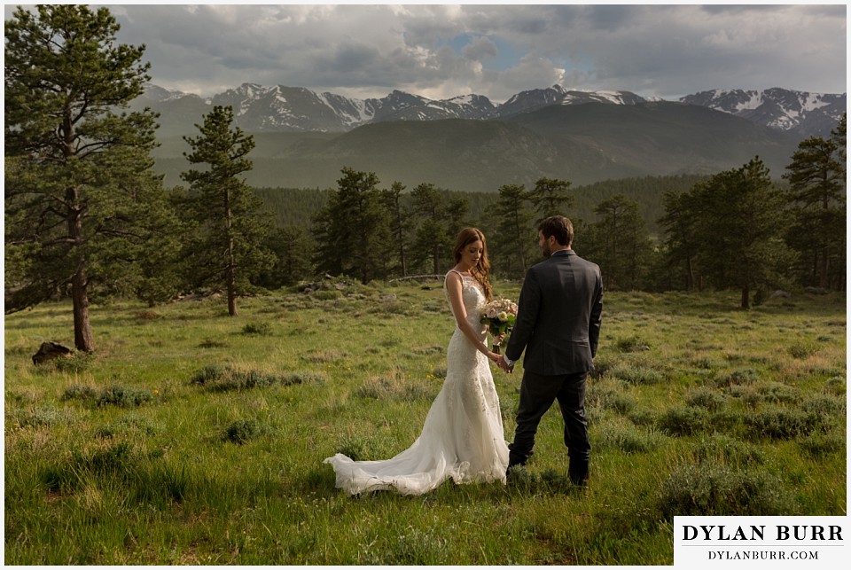 rocky mountain national park elopement wedding rmnp wedding couple walking together