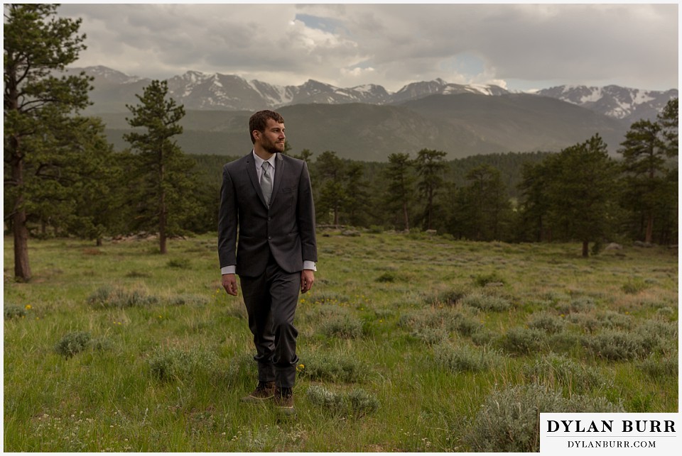 rocky mountain national park elopement wedding rmnp groom in mountains