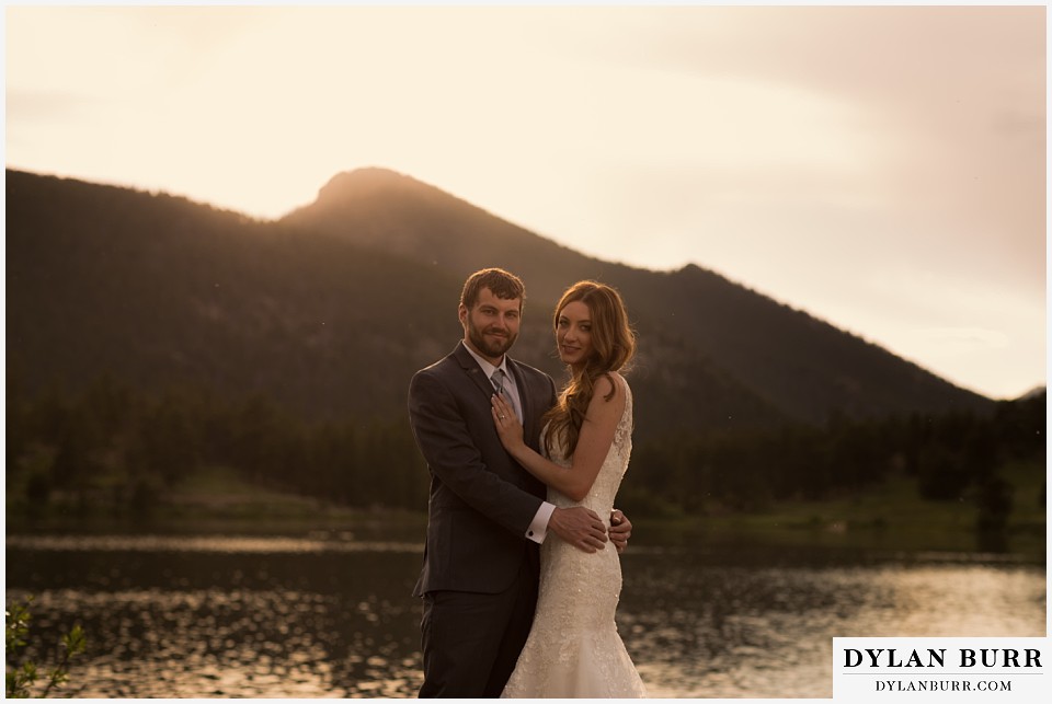 rocky mountain national park elopement wedding rmnp sunset at lily lake colorado