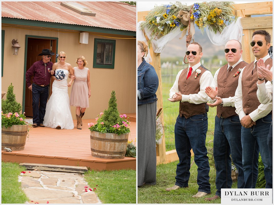 outdoor colorado rustic wedding bride groom montrose