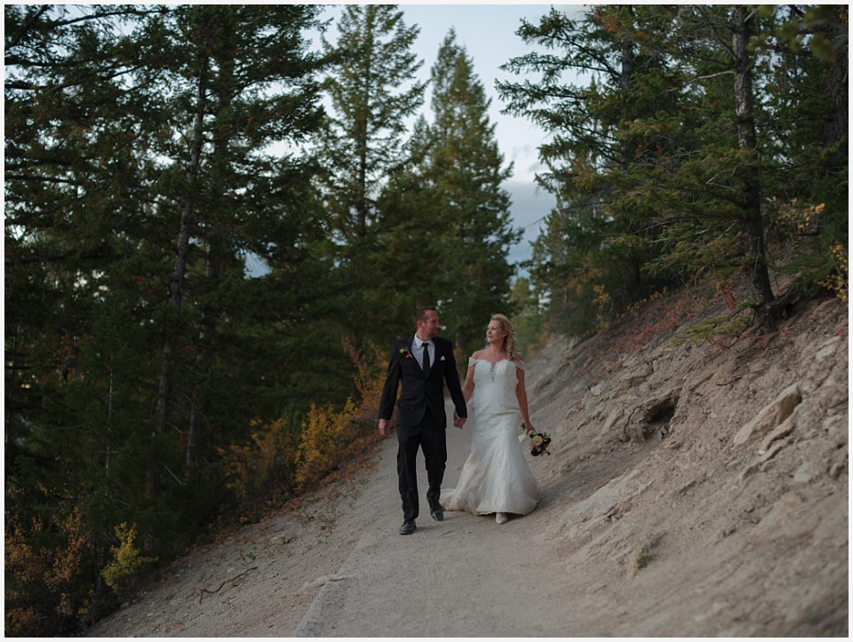 silverthorne elopement wedding walking on mountain trail