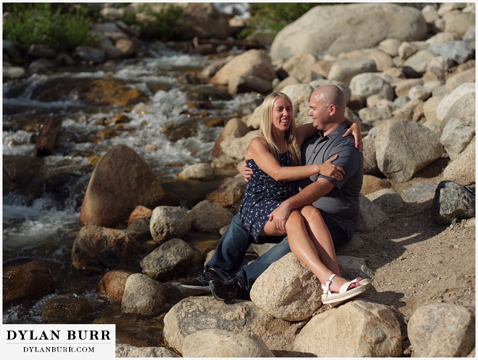 spring engagement photo session in the mountains laughing creekside