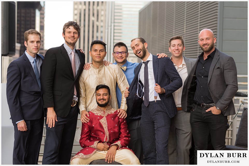 hyatt regency downtown denver indian wedding garba groom and his groomsmen