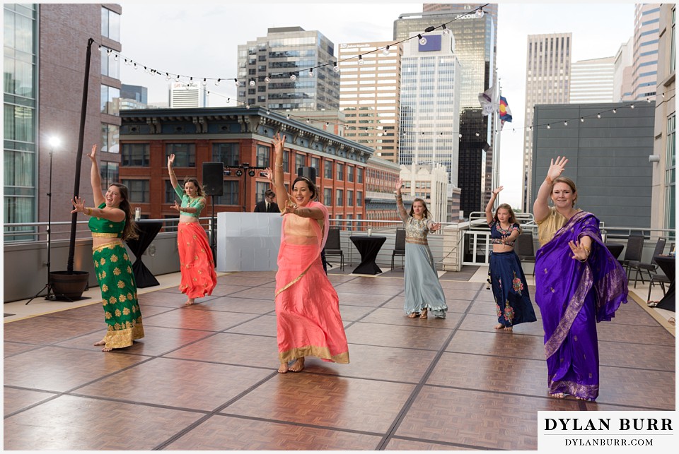 hyatt regency downtown denver indian wedding garba bridesmaids dancing