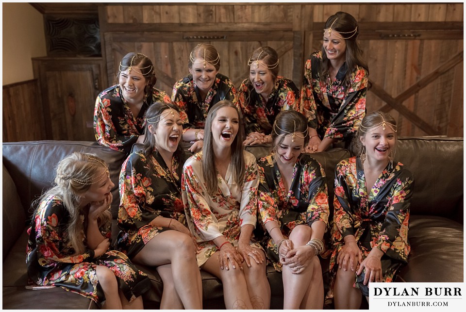 spruce mountain ranch wedding indian wedding bride and bridesmaids in robes