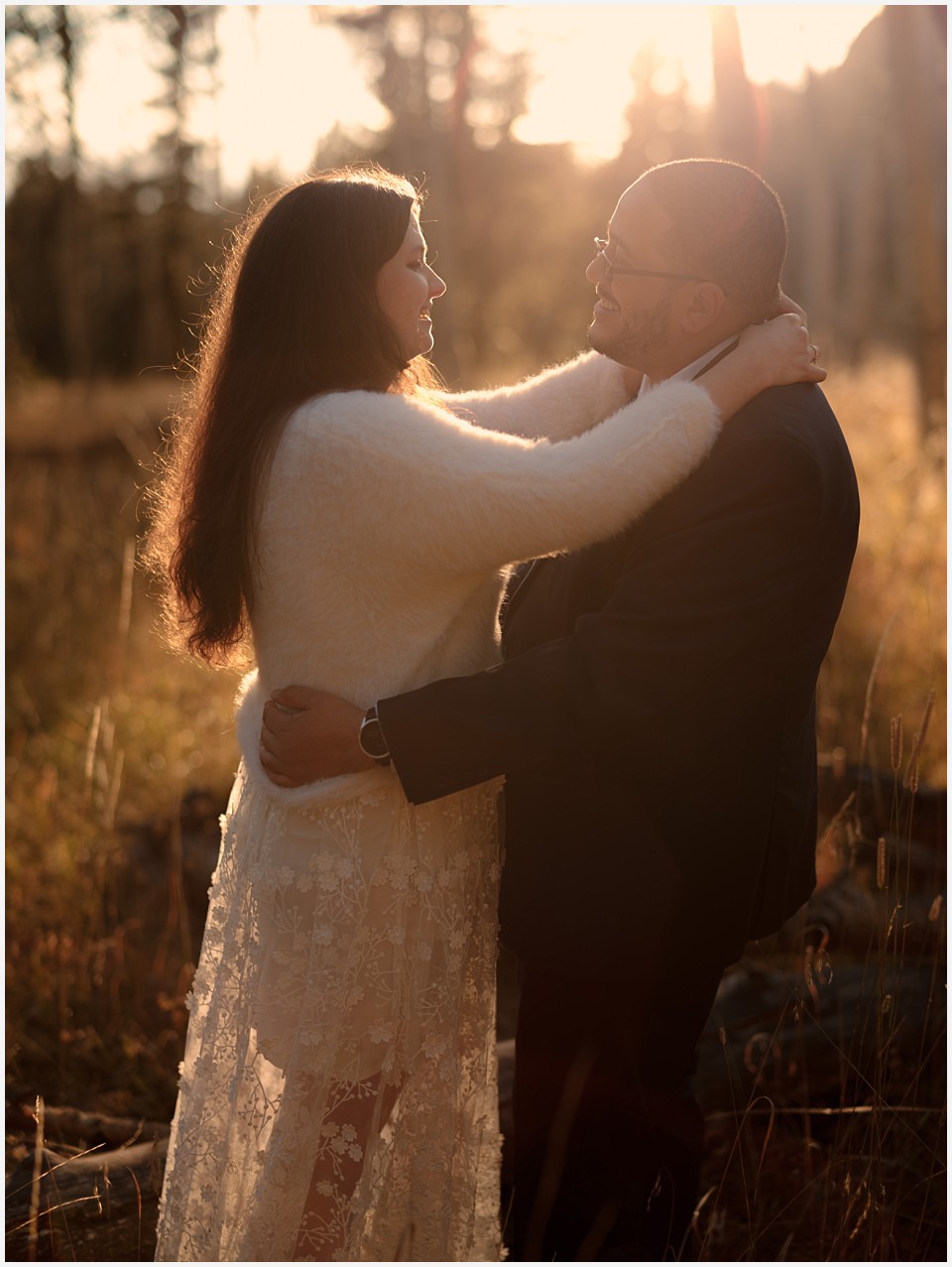 staunton state park colorado elopement wedding dancing together in the sunlight