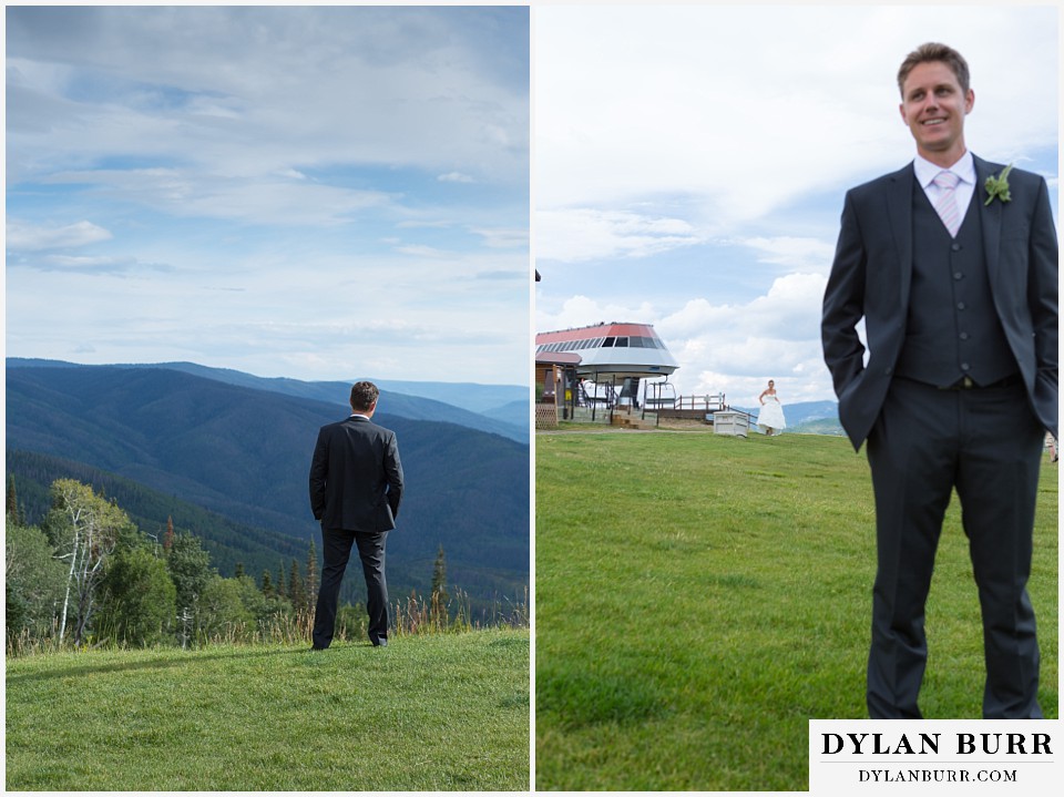 steamboat mountain weddings colorado bride and groom first look