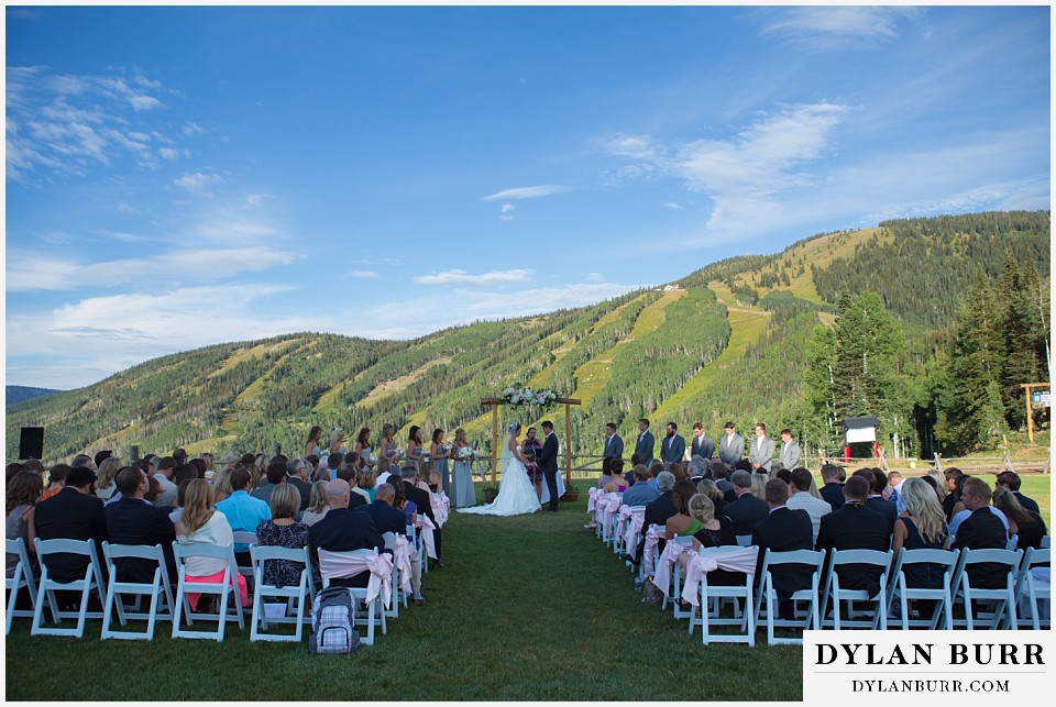 steamboat mountain weddings colorado all wedding guests at ceremony