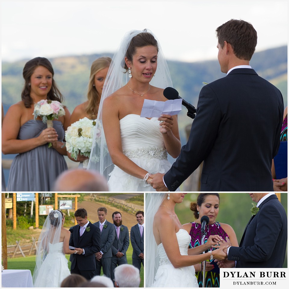 steamboat mountain weddings colorado bride and groom reading vows