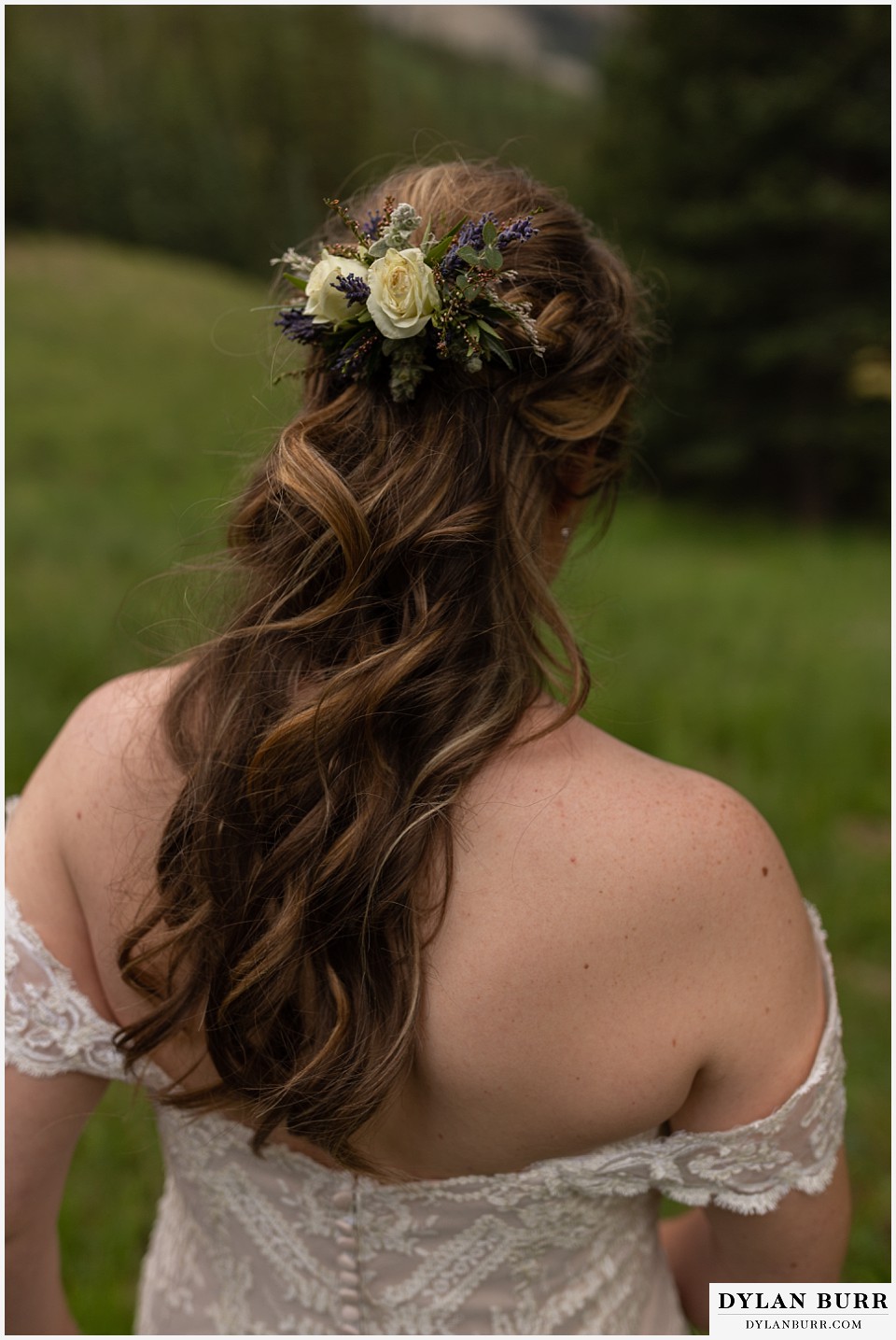 telluride colorado elopement wedding adventure bride with flowers in her hair