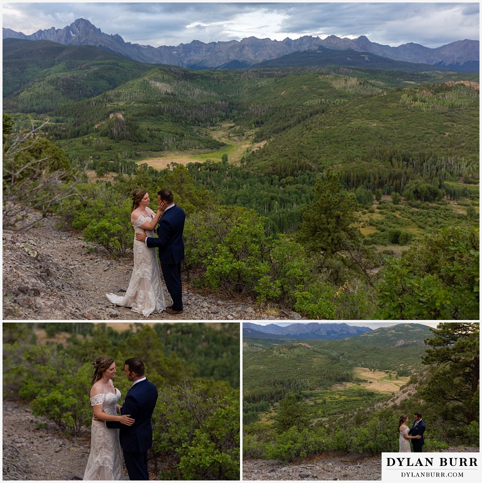 telluride colorado elopement wedding adventure bride and groom during a special moment in mountains