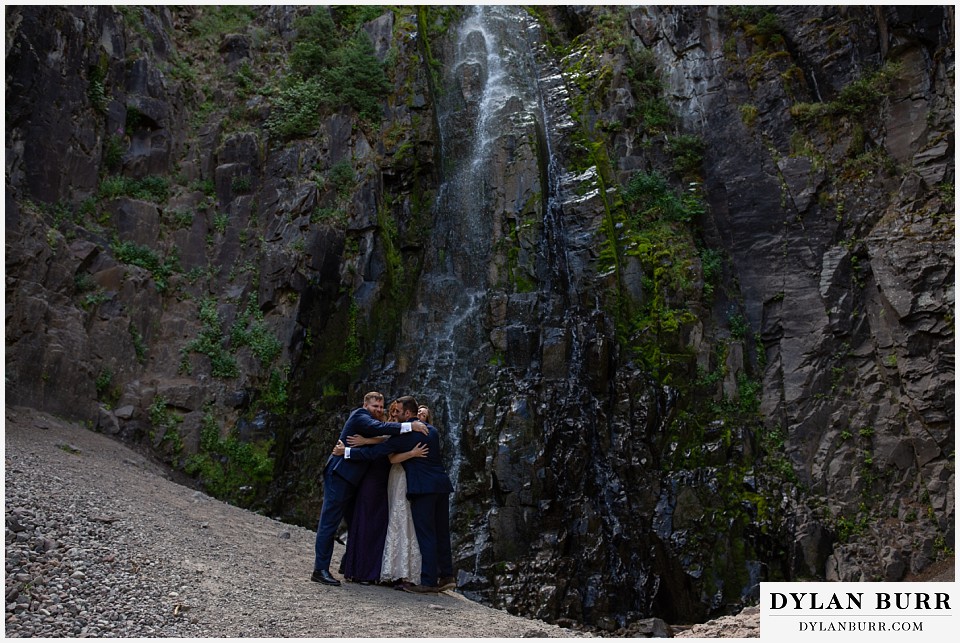 uncompahgre national forest colorado elopement wedding adventure bridal party hugs