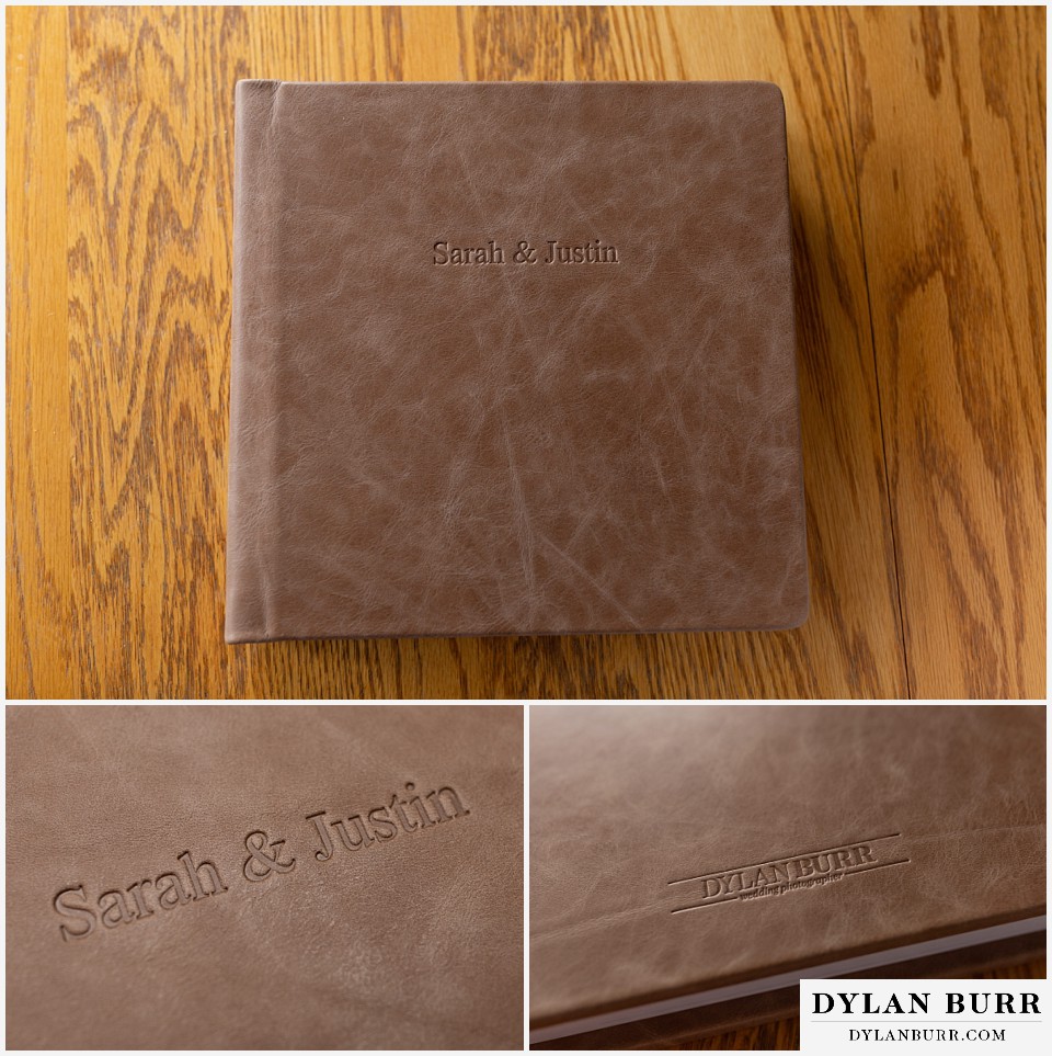 leather wedding album with cover debossing