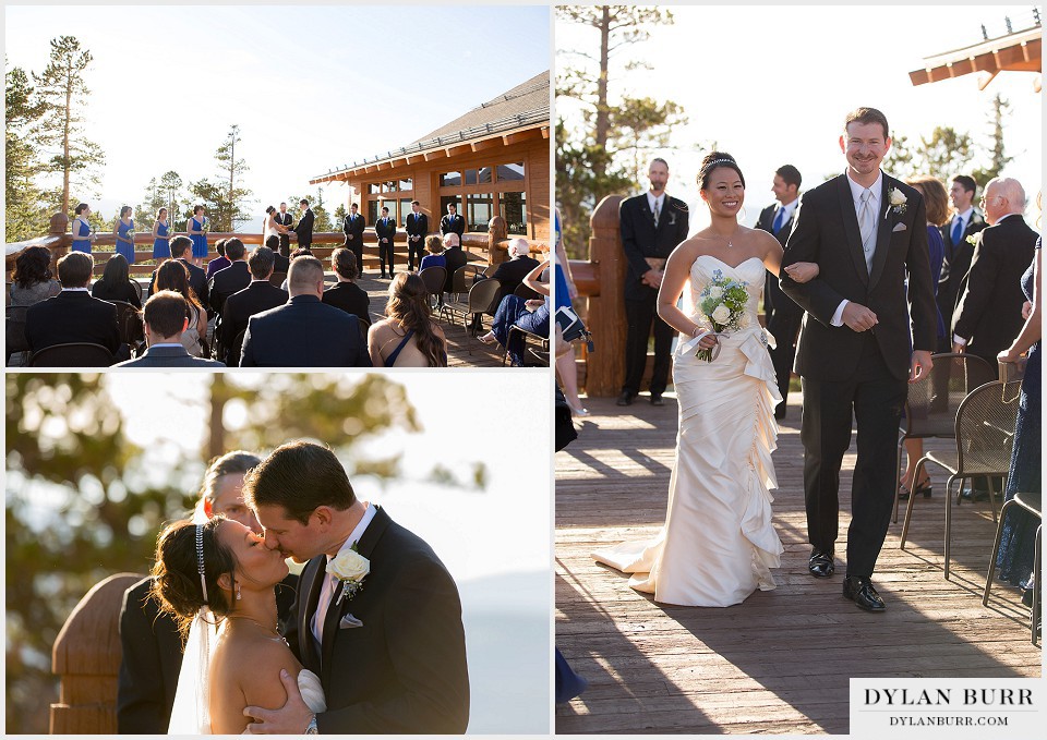 winter park wedding lodge at sunspot ceremony first kiss