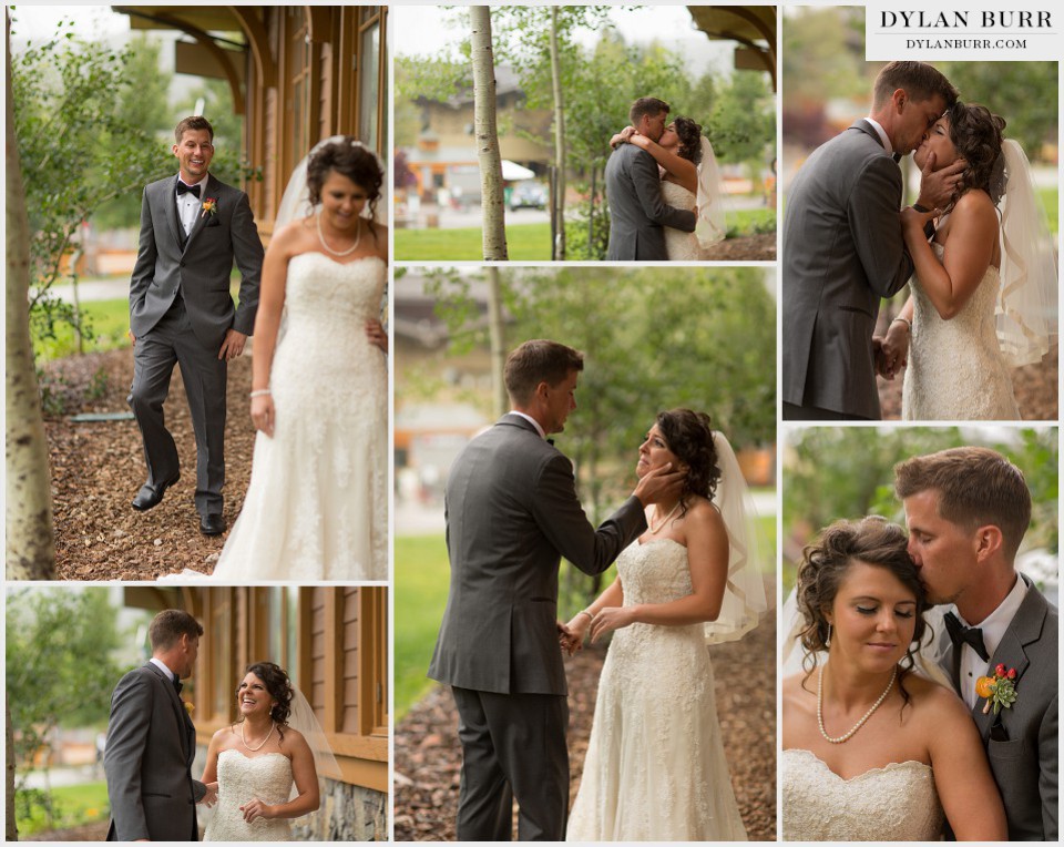 winter park wedding first look aspen trees