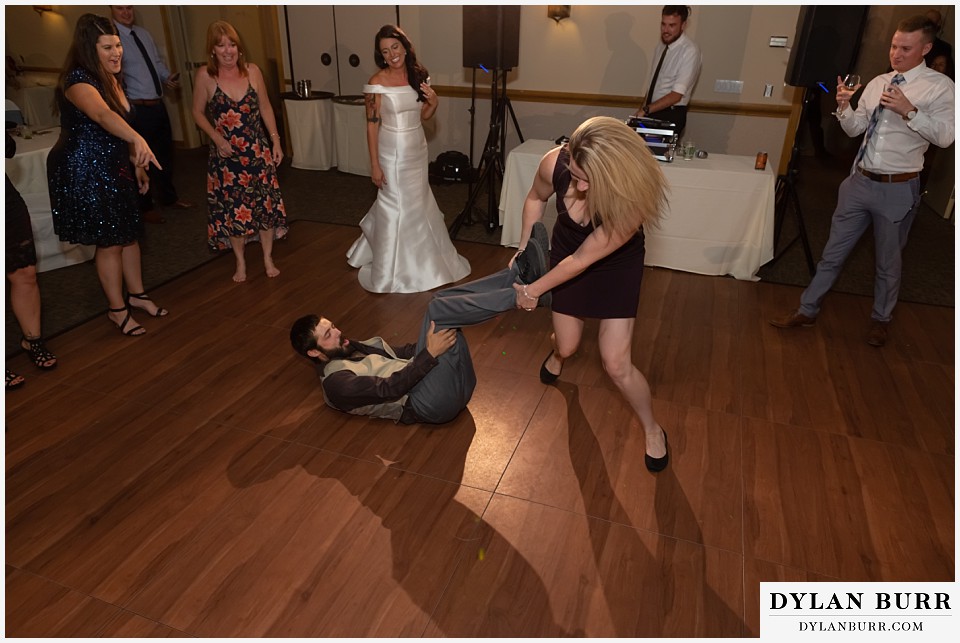 winter park mountain lodge wedding colorado guests spinning themselves on dancefloor