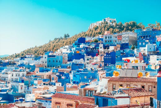 morocco blue buildings