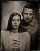 engagement photo tintype wet plate of couple